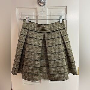 EUC PARKER Metallic Gold and Black Party Event Mini Skirt Holiday New Years